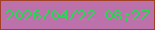 文字の大きさ：1、枠の色：a14026、背景の色：bd71ab、文字の色：24da51 無料ブログパーツのブログ時計