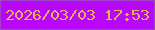 文字の大きさ：4、枠の色：a140d0、背景の色：b708fa、文字の色：ecb25b 無料ブログパーツのブログ時計