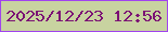 文字の大きさ：4、枠の色：a143ef、背景の色：c8d3a0、文字の色：7b1174 無料ブログパーツのブログ時計