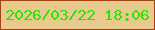 文字の大きさ：3、枠の色：a14514、背景の色：e9ca8d、文字の色：29e506 無料ブログパーツのブログ時計