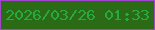 文字の大きさ：3、枠の色：a145cc、背景の色：2c6b15、文字の色：27aa41 無料ブログパーツのブログ時計