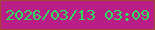 文字の大きさ：3、枠の色：a14830、背景の色：b91e87、文字の色：2bde5e 無料ブログパーツのブログ時計
