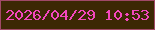 文字の大きさ：5、枠の色：a14967、背景の色：3c2804、文字の色：f447bf 無料ブログパーツのブログ時計