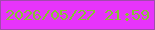 文字の大きさ：4、枠の色：a149ae、背景の色：e734fb、文字の色：86c233 無料ブログパーツのブログ時計