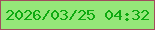 文字の大きさ：5、枠の色：a14c5e、背景の色：95e779、文字の色：0faa10 無料ブログパーツのブログ時計