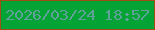 文字の大きさ：5、枠の色：a14e16、背景の色：03a435、文字の色：60a299 無料ブログパーツのブログ時計