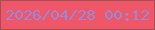 文字の大きさ：1、枠の色：a15055、背景の色：ef5668、文字の色：9789d9 無料ブログパーツのブログ時計