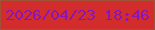文字の大きさ：5、枠の色：a15136、背景の色：d22d2c、文字の色：8915b5 無料ブログパーツのブログ時計