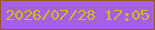 文字の大きさ：2、枠の色：a15216、背景の色：a462e2、文字の色：d4b91d 無料ブログパーツのブログ時計