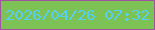 文字の大きさ：2、枠の色：a1539f、背景の色：7cc254、文字の色：55d0f3 無料ブログパーツのブログ時計