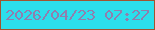 文字の大きさ：5、枠の色：a15430、背景の色：2bdfec、文字の色：8f7fae 無料ブログパーツのブログ時計