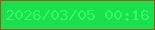 文字の大きさ：1、枠の色：a15622、背景の色：19e14d、文字の色：38f664 無料ブログパーツのブログ時計