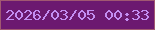 文字の大きさ：4、枠の色：a15871、背景の色：6c1970、文字の色：c38ef2 無料ブログパーツのブログ時計