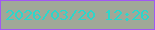 文字の大きさ：3、枠の色：a158f3、背景の色：a0a898、文字の色：2bd7cb 無料ブログパーツのブログ時計