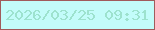 文字の大きさ：1、枠の色：a15b5c、背景の色：c3fcfa、文字の色：9de2ce 無料ブログパーツのブログ時計