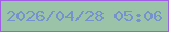 文字の大きさ：1、枠の色：a15ee4、背景の色：9bc3a7、文字の色：7591ce 無料ブログパーツのブログ時計