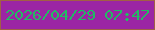 文字の大きさ：1、枠の色：a15f45、背景の色：9b25a4、文字の色：22bb63 無料ブログパーツのブログ時計