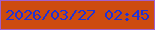 文字の大きさ：1、枠の色：a15fcc、背景の色：cd4b0f、文字の色：2032d5 無料ブログパーツのブログ時計