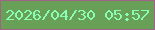 文字の大きさ：4、枠の色：a16287、背景の色：67a056、文字の色：88ffb3 無料ブログパーツのブログ時計