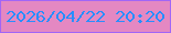 文字の大きさ：3、枠の色：a166f6、背景の色：e488c2、文字の色：298efe 無料ブログパーツのブログ時計