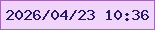 文字の大きさ：4、枠の色：a167b7、背景の色：f0d4fa、文字の色：251966 無料ブログパーツのブログ時計