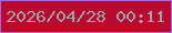 文字の大きさ：3、枠の色：a168e8、背景の色：b9092e、文字の色：9da4ab 無料ブログパーツのブログ時計