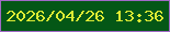 文字の大きさ：3、枠の色：a16ac6、背景の色：045716、文字の色：dceb34 無料ブログパーツのブログ時計