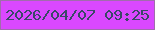 文字の大きさ：5、枠の色：a16cad、背景の色：da48ff、文字の色：3a4867 無料ブログパーツのブログ時計