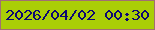 文字の大きさ：3、枠の色：a16f73、背景の色：aace07、文字の色：0c0773 無料ブログパーツのブログ時計