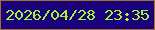 文字の大きさ：3、枠の色：a1702e、背景の色：19027b、文字の色：a9f433 無料ブログパーツのブログ時計