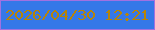 文字の大きさ：5、枠の色：a171e1、背景の色：3578e8、文字の色：b78407 無料ブログパーツのブログ時計