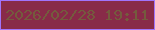 文字の大きさ：3、枠の色：a174fb、背景の色：882b48、文字の色：745b3d 無料ブログパーツのブログ時計