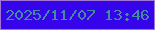 文字の大きさ：5、枠の色：a175d2、背景の色：3604ea、文字の色：438b9e 無料ブログパーツのブログ時計
