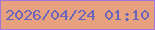文字の大きさ：1、枠の色：a175da、背景の色：e8a17e、文字の色：6965bd 無料ブログパーツのブログ時計