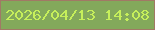 文字の大きさ：2、枠の色：a17965、背景の色：83a95b、文字の色：c6ef5b 無料ブログパーツのブログ時計