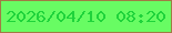 文字の大きさ：3、枠の色：a17b45、背景の色：68fc63、文字の色：1fd33b 無料ブログパーツのブログ時計