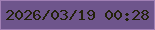 文字の大きさ：4、枠の色：a180b5、背景の色：6e558c、文字の色：23210a 無料ブログパーツのブログ時計