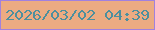 文字の大きさ：2、枠の色：a181de、背景の色：ecab82、文字の色：4c8f9e 無料ブログパーツのブログ時計