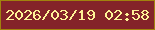 文字の大きさ：3、枠の色：a1820d、背景の色：842329、文字の色：fef397 無料ブログパーツのブログ時計