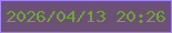 文字の大きさ：5、枠の色：a183fa、背景の色：6c5075、文字の色：6ea636 無料ブログパーツのブログ時計