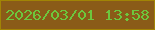 文字の大きさ：2、枠の色：a18405、背景の色：8a5b18、文字の色：6dc73d 無料ブログパーツのブログ時計