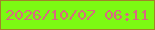 文字の大きさ：4、枠の色：a18428、背景の色：7cfa13、文字の色：d86982 無料ブログパーツのブログ時計