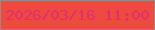文字の大きさ：4、枠の色：a18486、背景の色：ed4b40、文字の色：e42d6c 無料ブログパーツのブログ時計