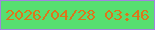 文字の大きさ：3、枠の色：a184df、背景の色：57df70、文字の色：dc751b 無料ブログパーツのブログ時計