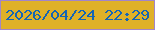 文字の大きさ：3、枠の色：a185ca、背景の色：dfb128、文字の色：1465b6 無料ブログパーツのブログ時計