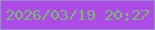 文字の大きさ：5、枠の色：a187d1、背景の色：ad4be7、文字の色：75bf6b 無料ブログパーツのブログ時計