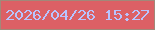 文字の大きさ：5、枠の色：a18879、背景の色：dc6065、文字の色：b8c4ff 無料ブログパーツのブログ時計