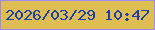 文字の大きさ：3、枠の色：a189f3、背景の色：debe52、文字の色：1d3fa9 無料ブログパーツのブログ時計
