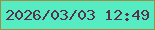 文字の大きさ：5、枠の色：a18b45、背景の色：55ecc1、文字の色：57324d 無料ブログパーツのブログ時計