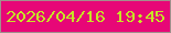 文字の大きさ：2、枠の色：a18f8d、背景の色：e70777、文字の色：c6e426 無料ブログパーツのブログ時計